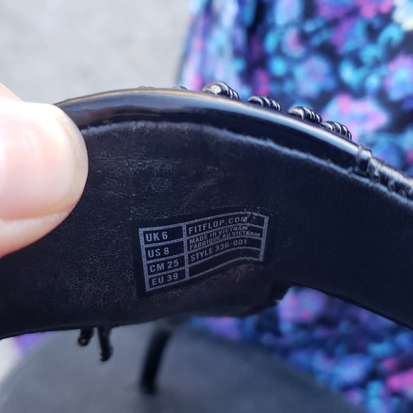 Fitflop Womens The Cha Cha Lighweight Sandals Size 8 Black Comfort - Picture 10 of 14